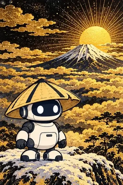 カード「富士山の日の出」